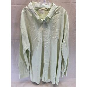 Enro Men Non-Iron Cotton Dress Shirt Light Green Long Sleeve 22 38-39 Big & Tall
